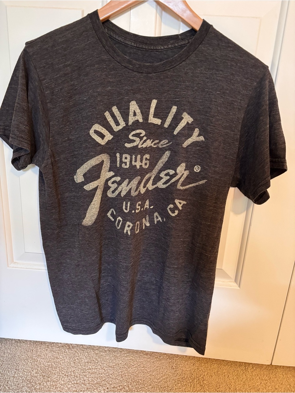 Fender Charcoal Graphic 'Quality Since 1946' Crew Neck Tee